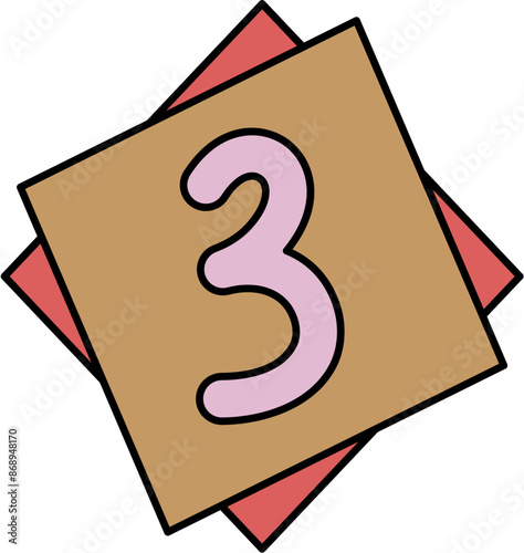 ransom note number cutout hand drawn decoration