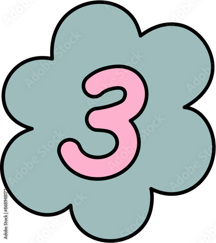 ransom note number cutout hand drawn decoration