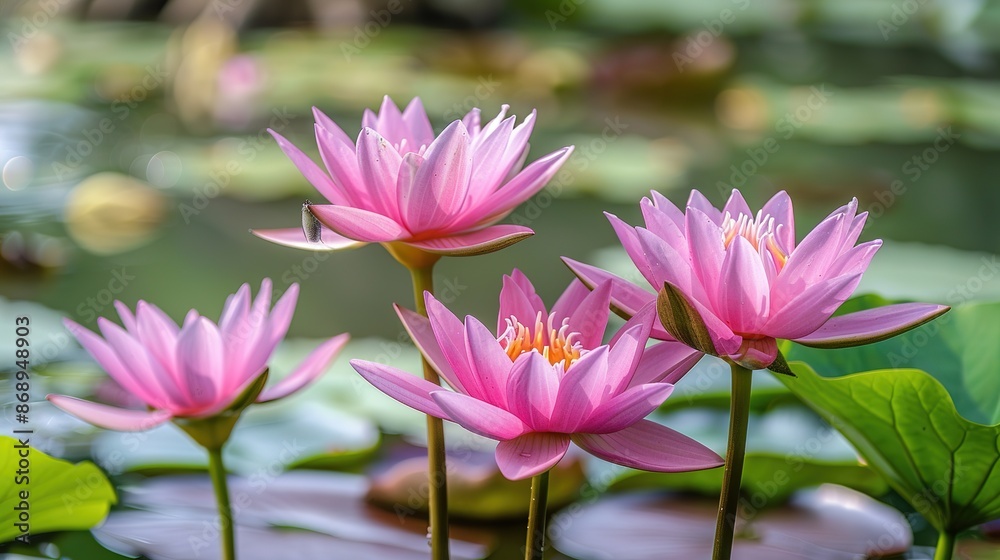 The lotus flowers are racing to bloom beautifully in the lake. This is a very popular flower The lotus flowers are racing to bloom beautifully in the lake. This is a very popular flower