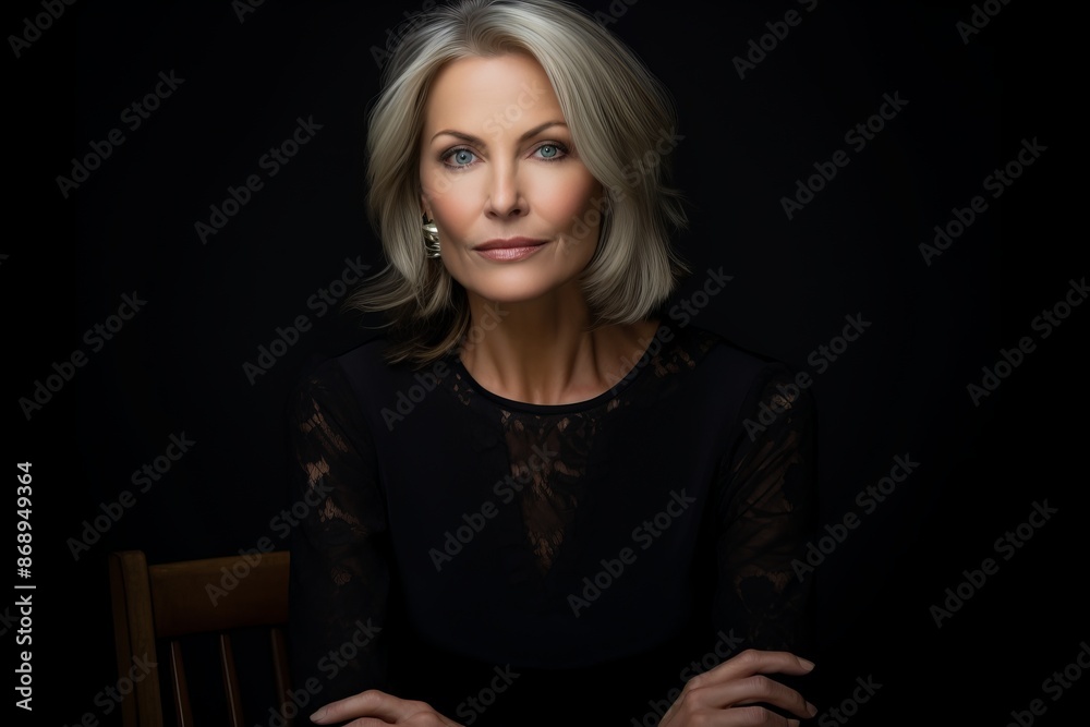 Portrait of a beautiful middle-aged woman. Studio shot. Portrait of a beautiful middle-aged woman. Studio shot.