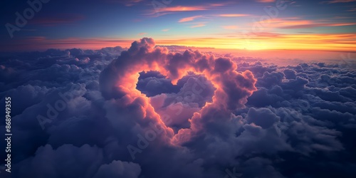 Incredible heart-shaped cloud formation in the upper atmosphere photo