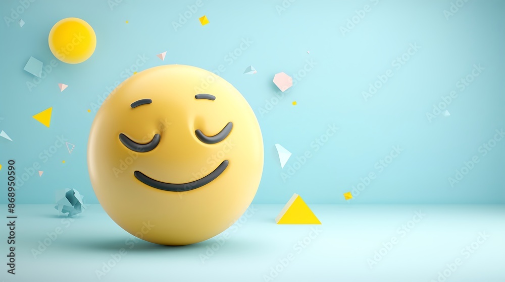 Happy, sad, and angry emoji balls with glowing effects, isolated on a yellow and white background, perfect for copy space with thumb and different thumb naik symbol background 
