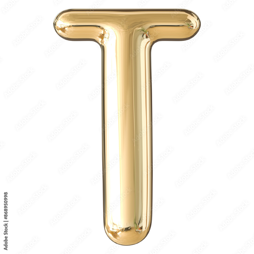 Gold 3D Bubble Font Letter T uppercase Gold 3D Bubble Font Letter T uppercase