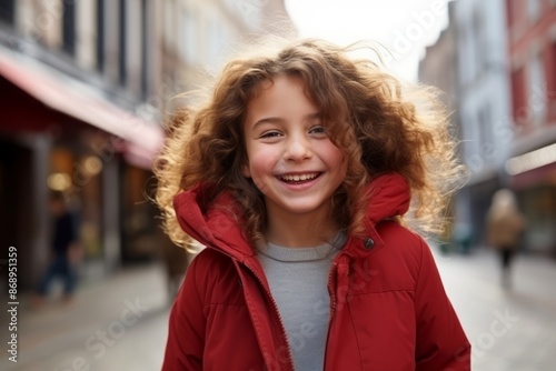 Wallpaper Mural Outdoor portrait of a cute little girl with curly hair in the city Torontodigital.ca