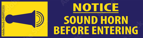 Sound horn high traffic area warning sign vector.eps