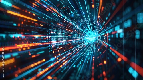 Wallpaper Mural Abstract Tech Design: High-Speed Global Data Transfer Torontodigital.ca