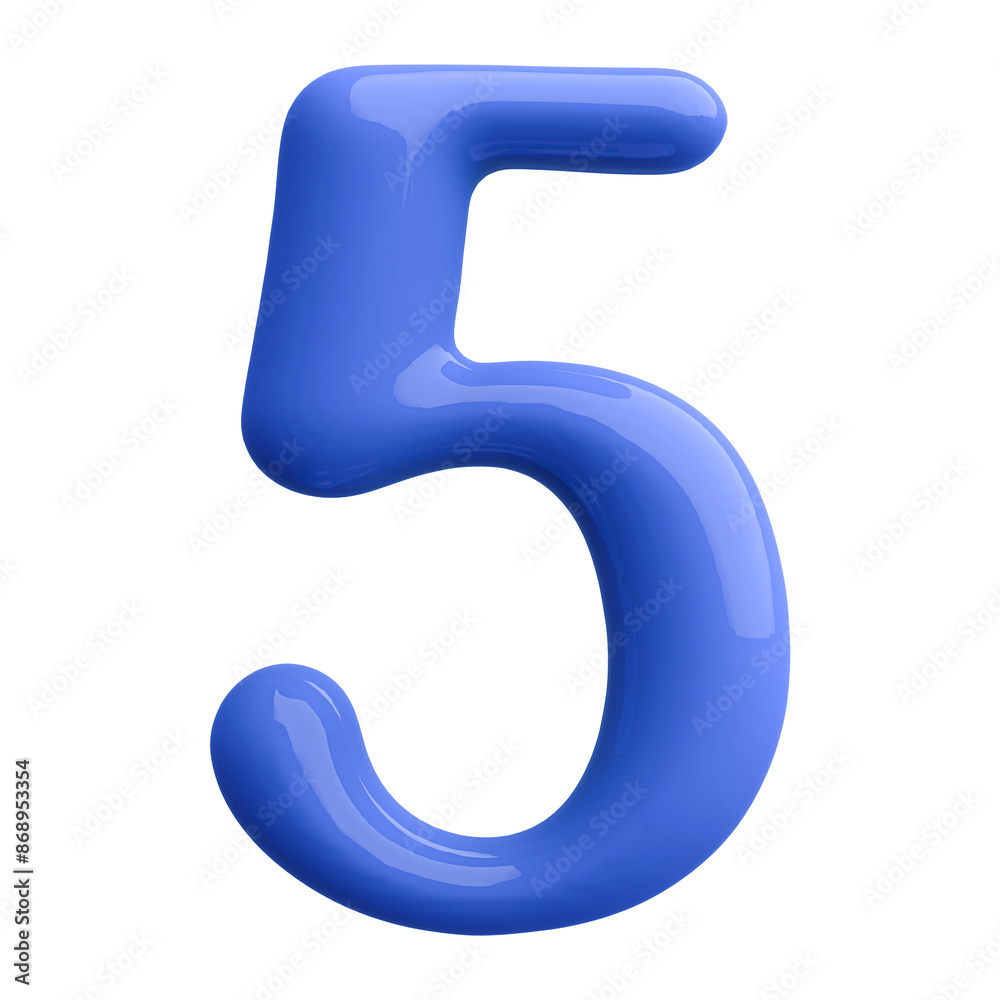 Blue 3D Number 5 Blue 3D Number 5