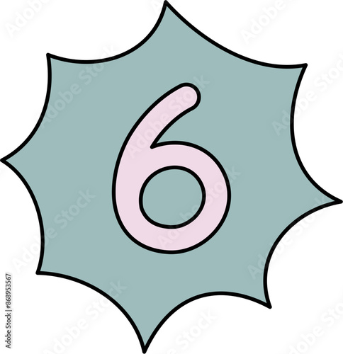 ransom note number cutout hand drawn decoration