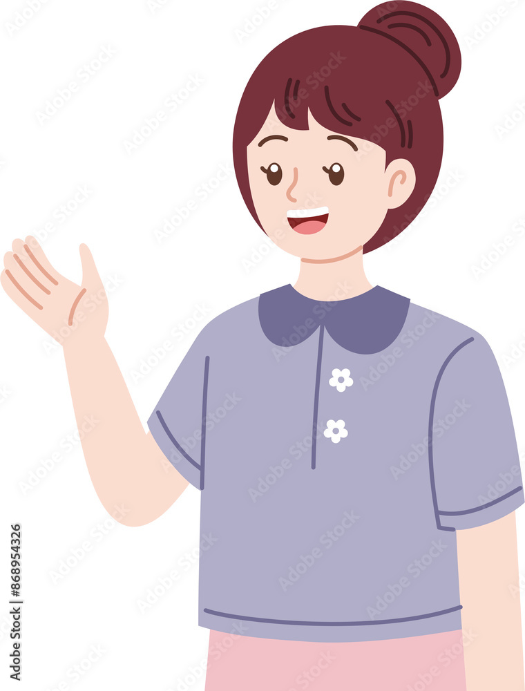 woman with explaining gesture illustration woman with explaining gesture illustration