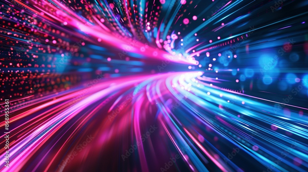Obraz premium Abstract Technology Background: High-Speed Global Data Transfer