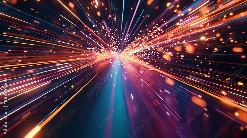 Fototapeta premium High-Speed Data Transfer Worldwide: Abstract Technology Background