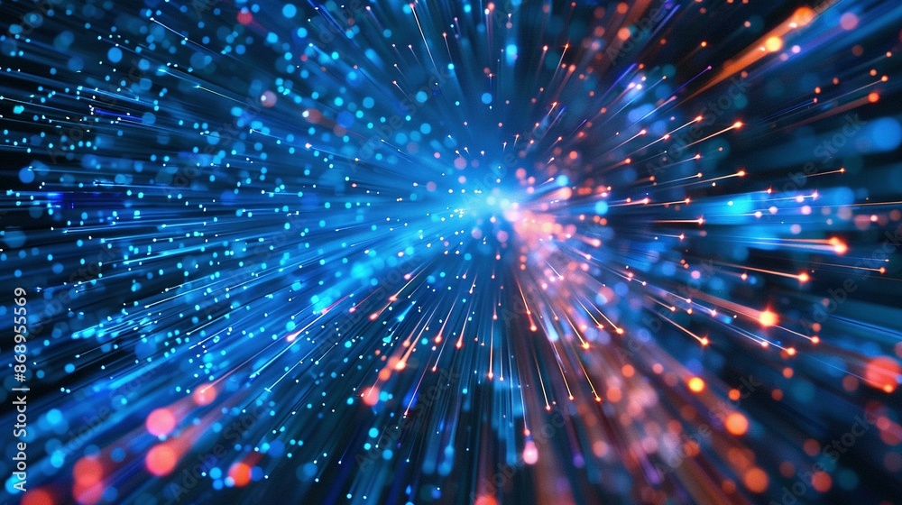 Fototapeta premium High-Speed Data Transfer Worldwide: Abstract Technology Background