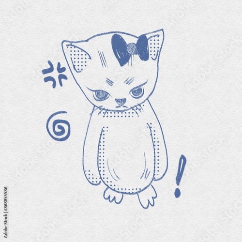 Photography Blue ribbon cat