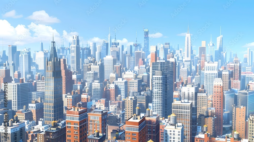 Fototapeta Aerial View of a Modern Cityscape