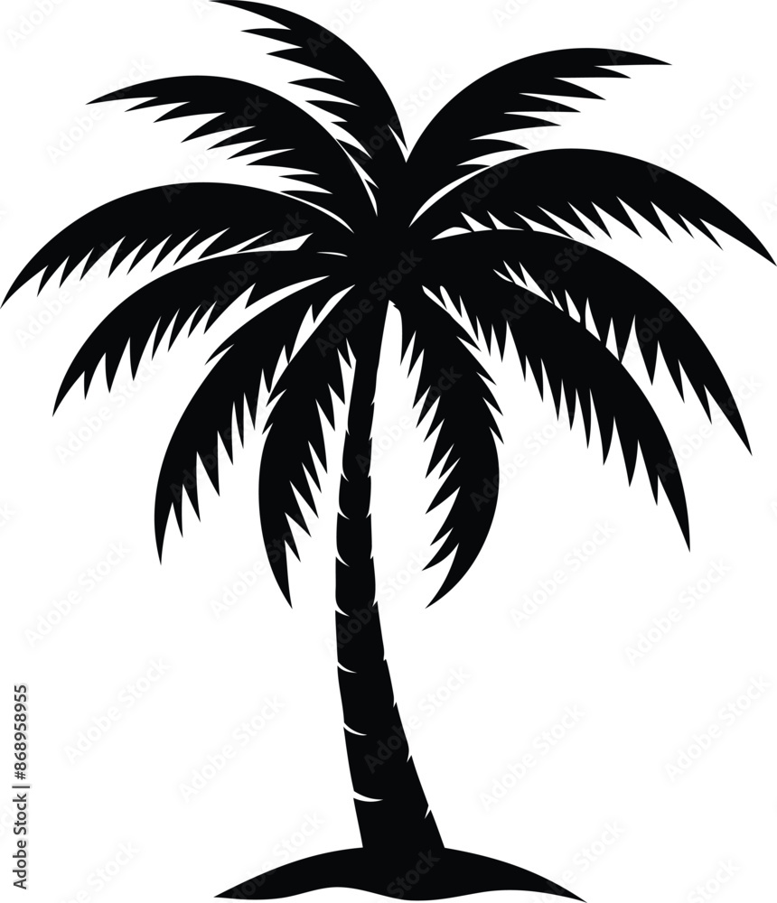 Collection of a black palm trees shapes, silhouettes of an exotic plants. Vector illustration isolated on white background Collection of a black palm trees shapes, silhouettes of an exotic plants. Vector illustration isolated on white background