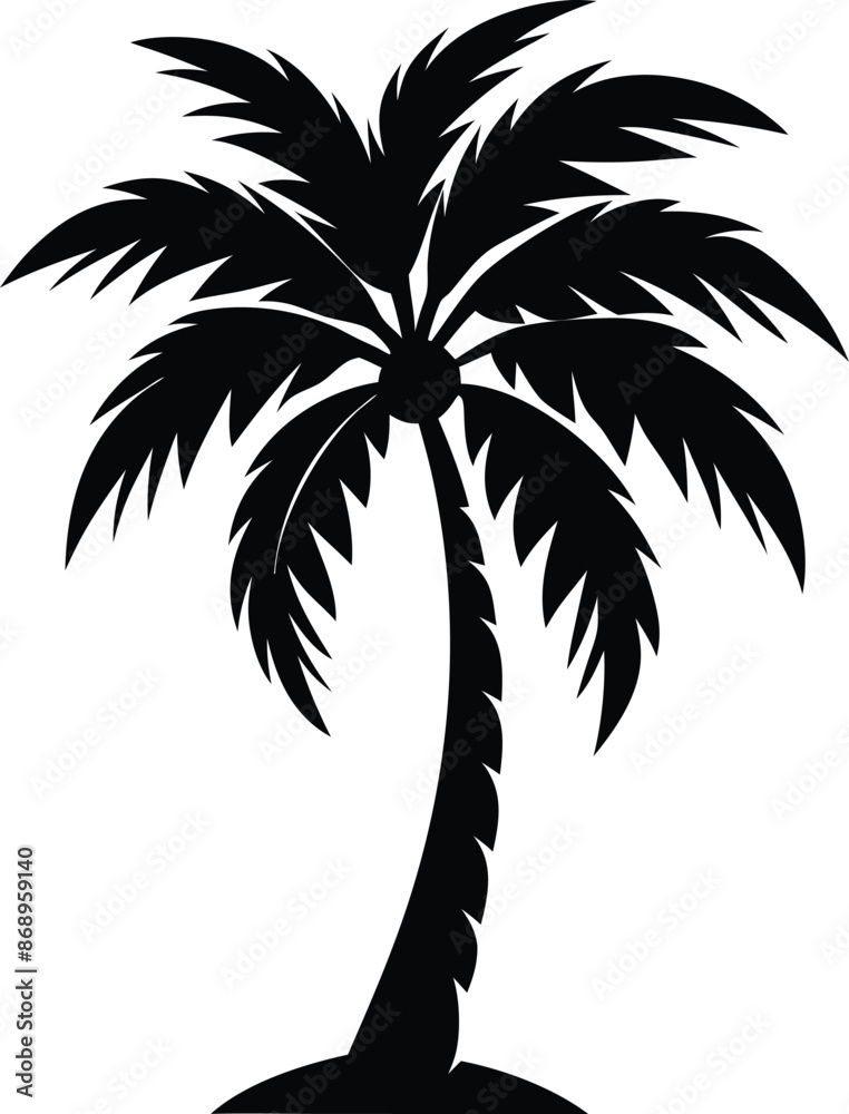 Collection of a black palm trees shapes, silhouettes of an exotic plants. Vector illustration isolated on white background Collection of a black palm trees shapes, silhouettes of an exotic plants. Vector illustration isolated on white background
