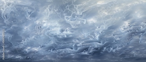 Panoramic close-up, high detail scan of altostratus cloud material, Generative AI