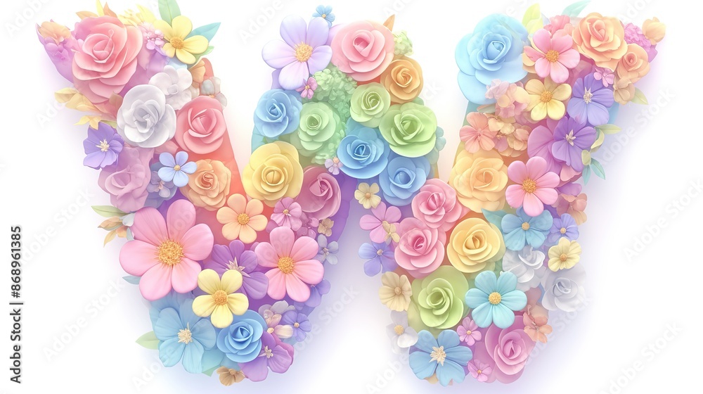 A Colorful Display of the Letter 'W' Crafted from Vibrant Rainbow Birthday Balloons for Festive Decorations A Colorful Display of the Letter 'W' Crafted from Vibrant Rainbow Birthday Balloons for Festive Decorations