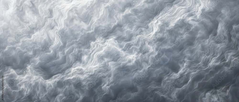 Fototapeta premium Panoramic close-up, high detail scan of nimbostratus cloud material, Generative AI