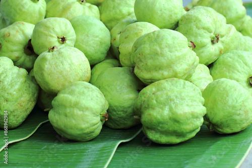 Guava kimju is sweet, crisp and delicious, and is eaten by most consumers who sell it as street food in Thailand. photo