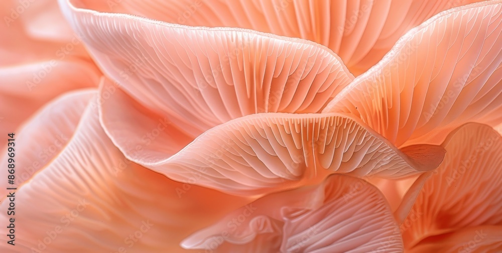 Close-up of Delicate Pink Mushroom Gills Close-up of Delicate Pink Mushroom Gills
