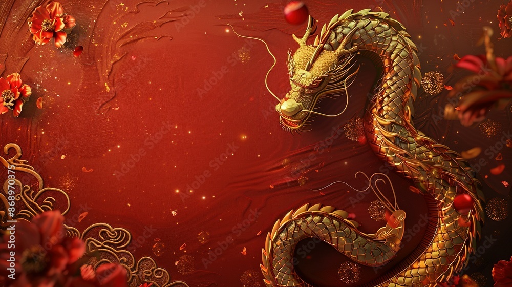 Snake Zodiac Sign in Happy Chinese New Year 2025 Background with Text Space Snake Zodiac Sign in Happy Chinese New Year 2025 Background with Text Space
