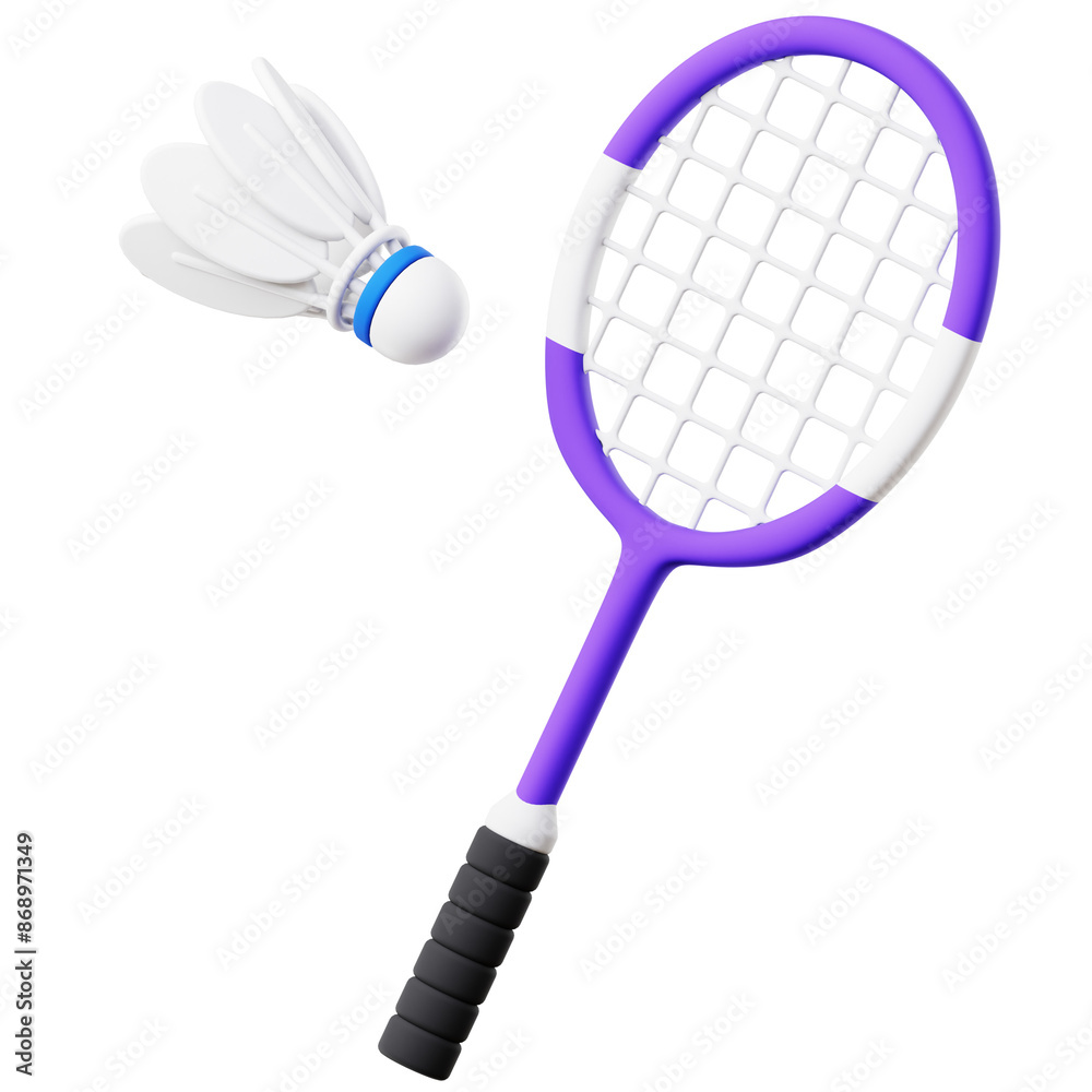 3d badminton racket and shuttlecock 3d badminton racket and shuttlecock
