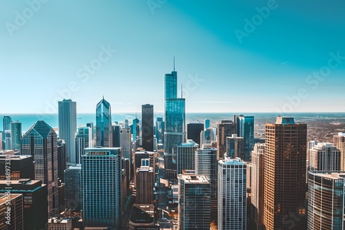 Aerial View of Chicago Skyline