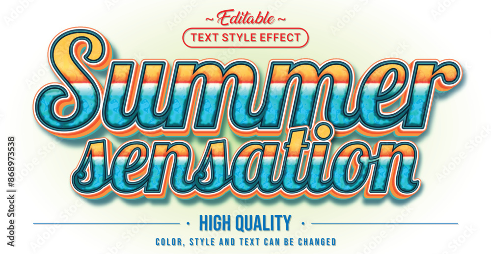 Editable text style effect - Summer Sensation text style theme. Editable text style effect - Summer Sensation text style theme.