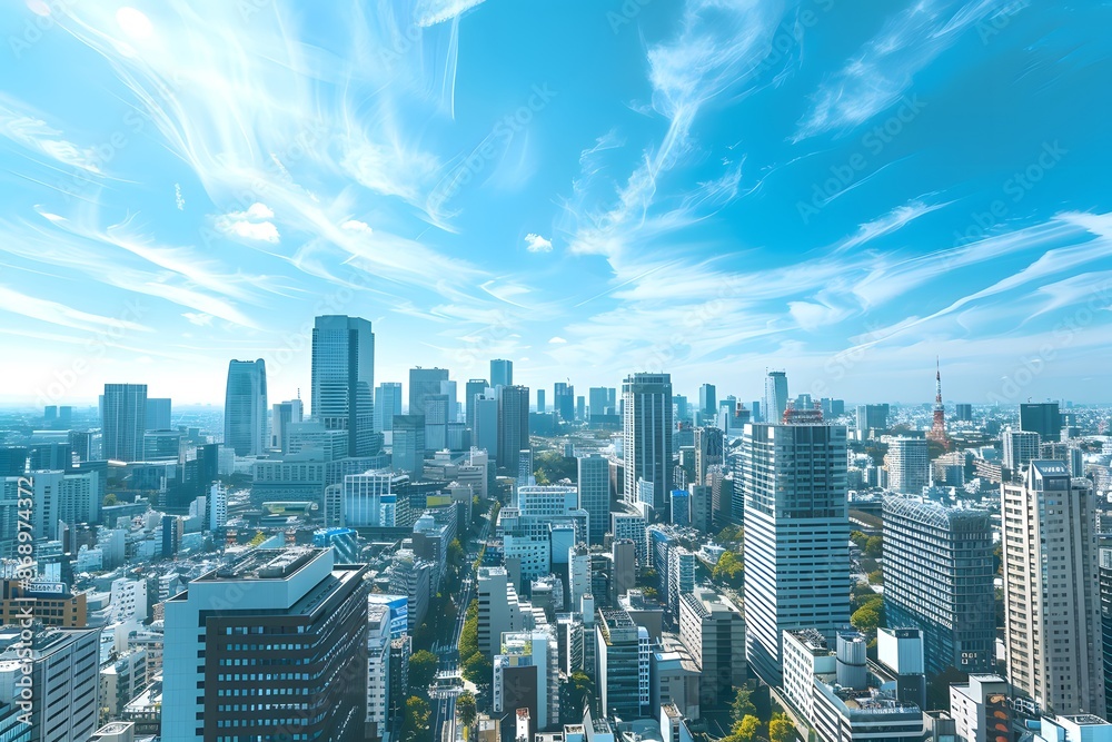 Tokyo Skyline Under a Clear Blue Sky Tokyo Skyline Under a Clear Blue Sky