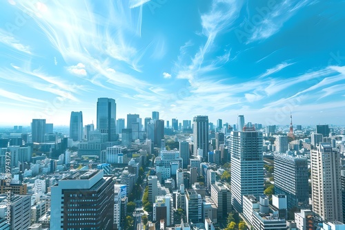Wallpaper Mural Tokyo Skyline Under a Clear Blue Sky Torontodigital.ca