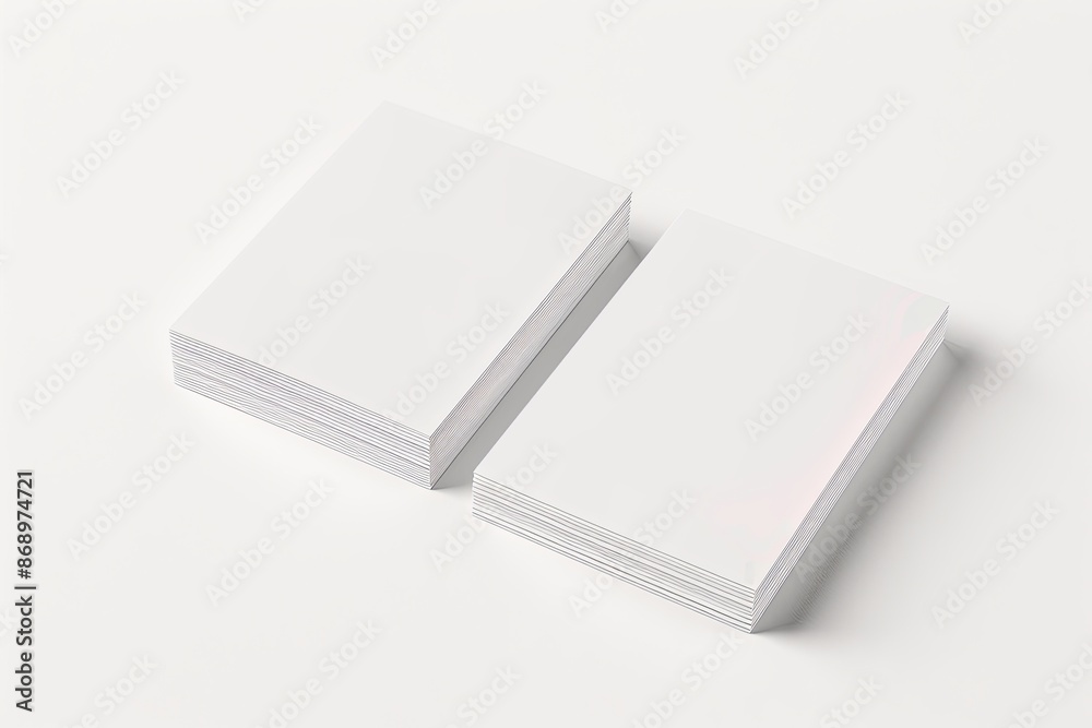 Business card mockup on isolated white background created with generative AI Business card mockup on isolated white background created with generative AI