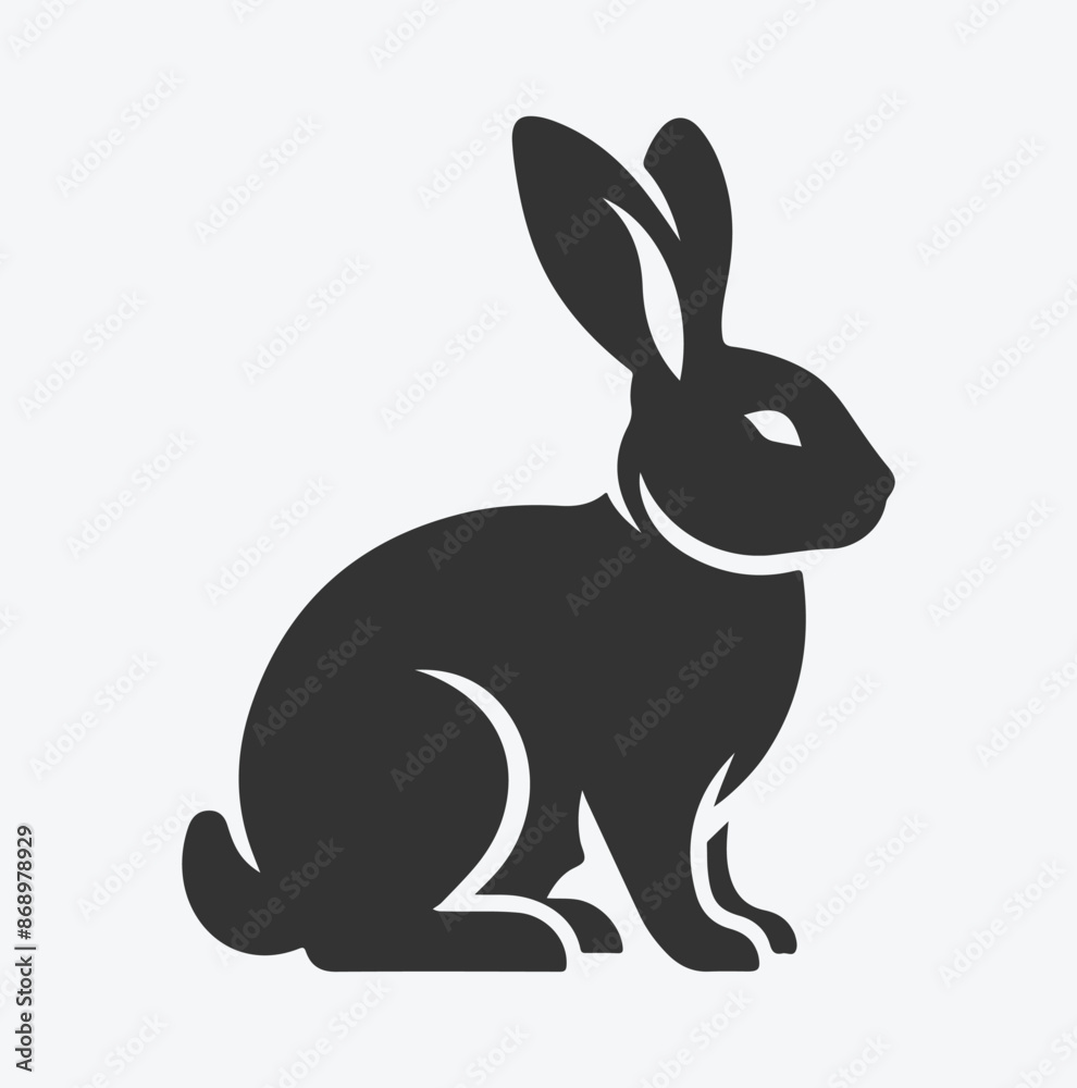 Obraz premium Charming Rabbit Silhouette Collection, Ideal for Design Projects and Crafts