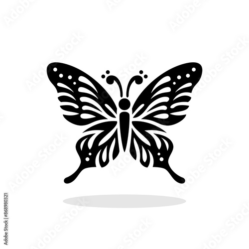 Awesome butterfly illustration with silhouette art