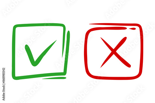 Free Download Tick and cross  signs. Checkmark OK and X icons. - GFXLoad