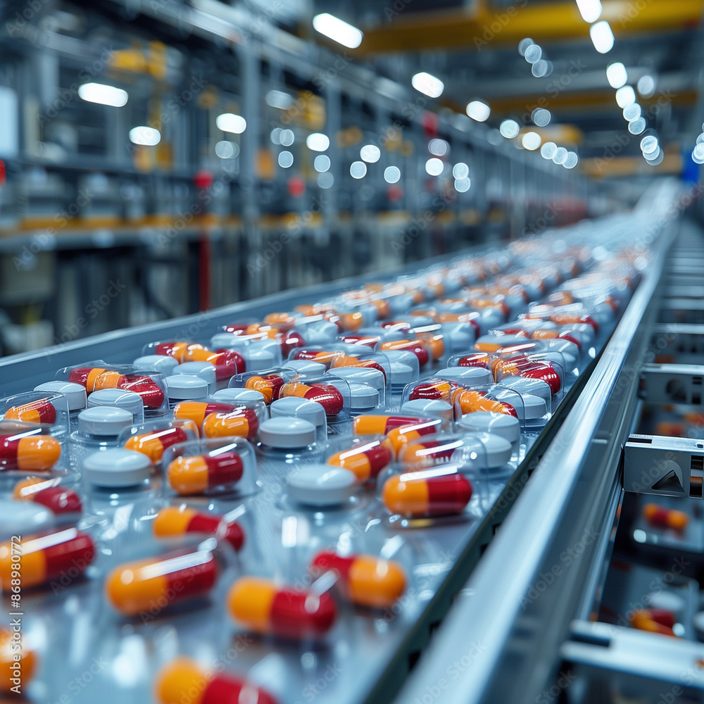 Fototapeta premium a convey convey with many pills on it