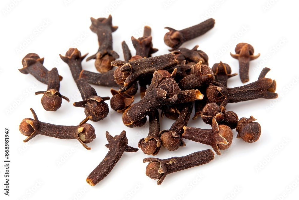 Cloves Displayed on White Background Cloves Displayed on White Background
