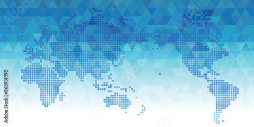 世界　青　テクノロジー　ビジネス　背景	