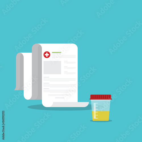 urine test for medical and healthcare. Illustration for websites, landing pages, mobile applications, posters and banners.	