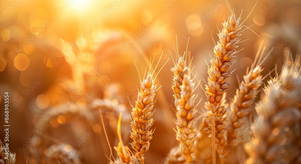 Golden Wheat Stalks in Sunset Light Golden Wheat Stalks in Sunset Light