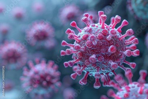 3D illustration of virus