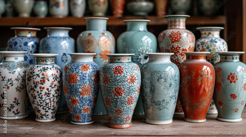 a collection of beautiful vases. The vases are made of different materials, such as ceramic, glass, and metal. a collection of beautiful vases. The vases are made of different materials, such as ceramic, glass, and metal.