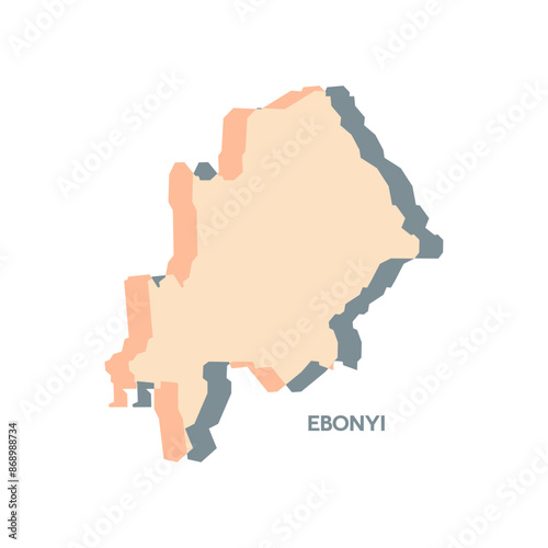 Ebonyi Map - World Map International vector template. Nigeria region silhouette vector illustration photo