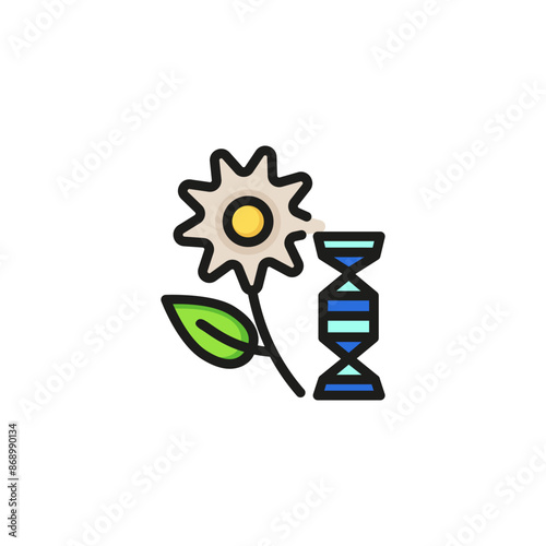 Genetically modified crop line icon. Flower, plant, selection. Science concept. Vector illustration can be used for topics like biotechnology, agriculture, research