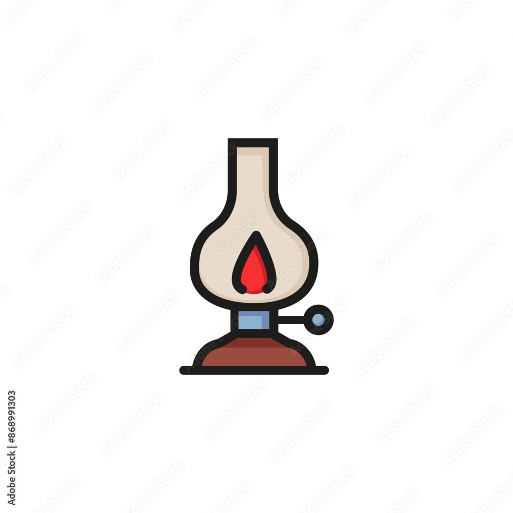 Kerosene lamp line icon. Oil, gas, flame. Lighting concept. Can be used for topics like campfire, touristic equipment, hiking Kerosene lamp line icon. Oil, gas, flame. Lighting concept. Can be used for topics like campfire, touristic equipment, hiking