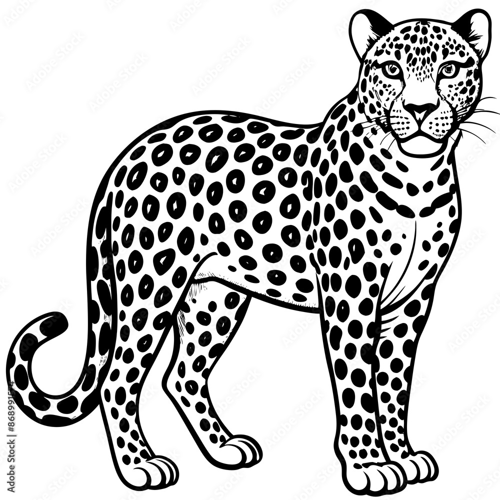 Fototapeta premium leopard cartoon isolated on white
