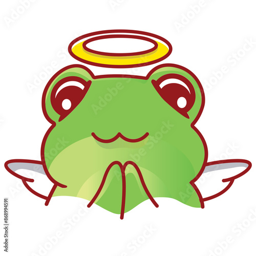 Cute frog emoji for Twich steamer, Frog vector illustration. photo