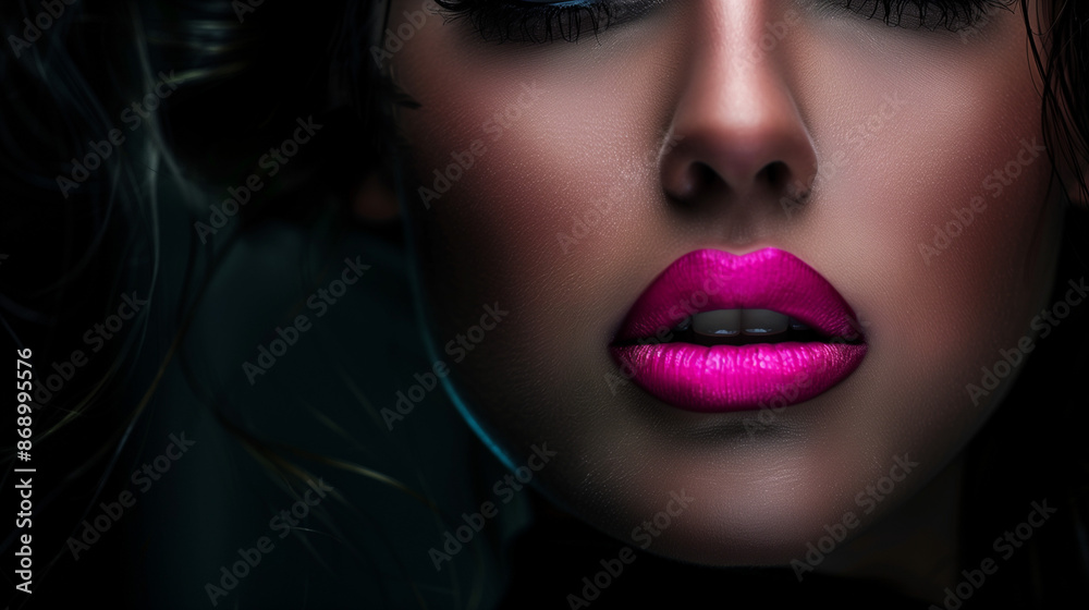 gorgeous woman with pink lips gorgeous woman with pink lips