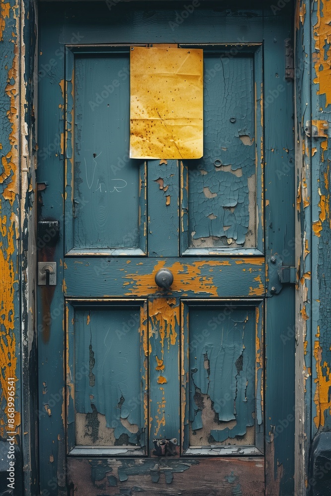 Rustic Wooden Door with Blank Note Reminder Notice Alert Paper, Exterior Home Design Concept, Architecture Marketing Backdrop, Vertical Building Background Rustic Wooden Door with Blank Note Reminder Notice Alert Paper, Exterior Home Design Concept, Architecture Marketing Backdrop, Vertical Building Background