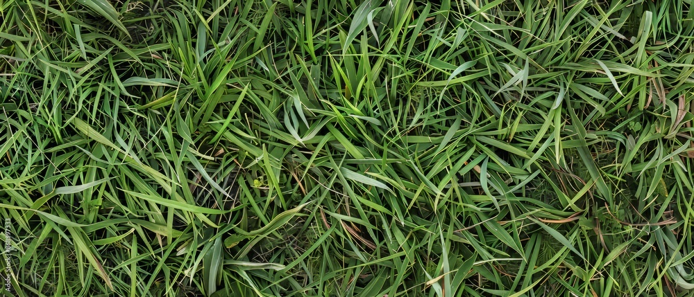 Panoramic close-up, high detail scan of Bermuda grass material, Generative AI 